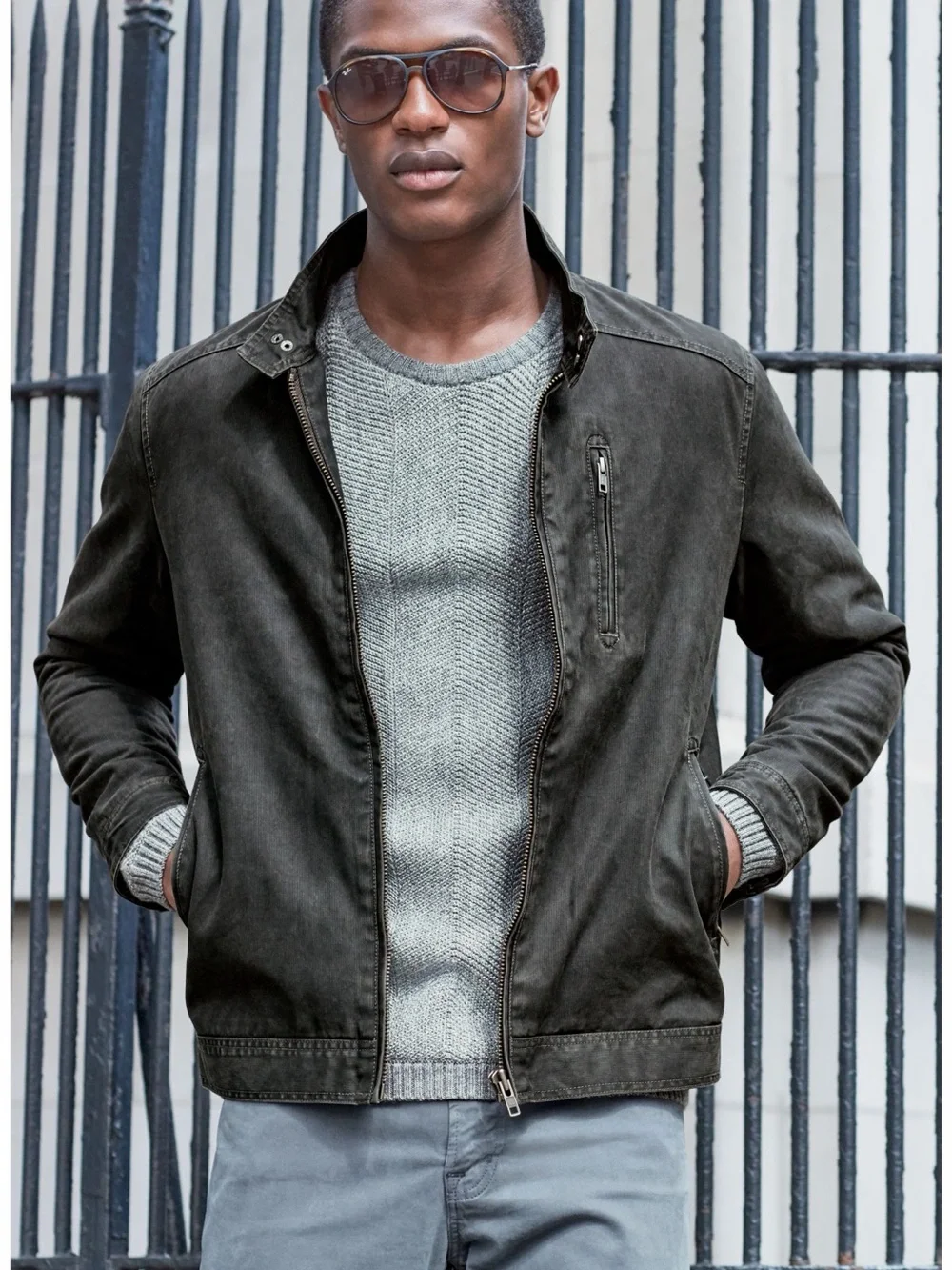 RODD & GUNN THE JACK JACKET BRACKEN CHARCOAL MENS LARGE